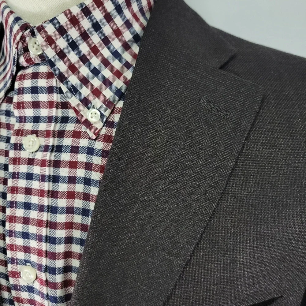 Tommy‎ Hilfiger Men's Sport Coat Blazer Two Button Dark Brown Poly Blend 40R